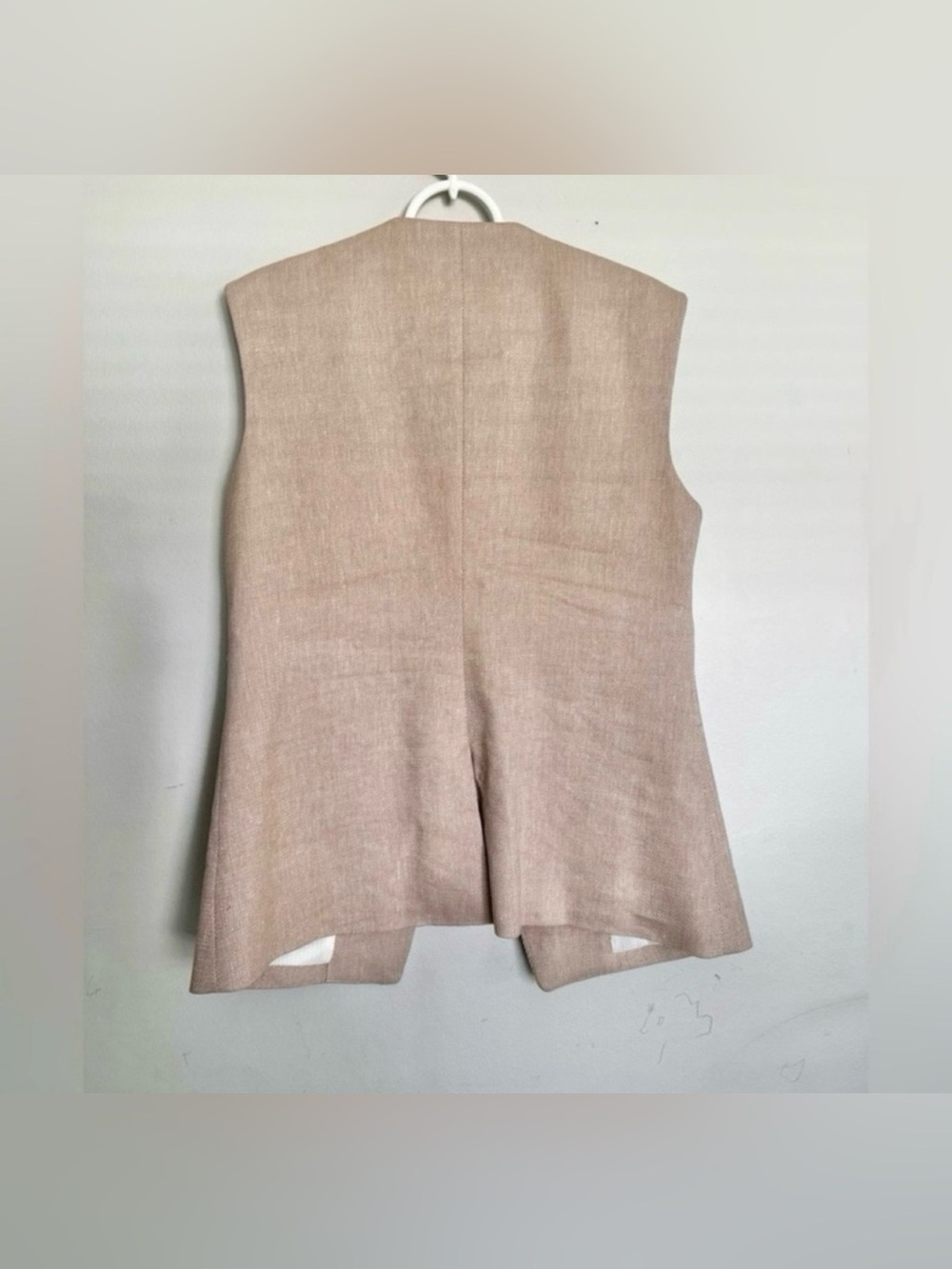 Veronica Beard Tamara Linen Blend Vest Sandalwood Melange Size 2 Coat. - Picture 9 of 12